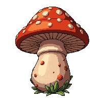 giant oversized mushroom  growing on log