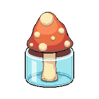 ice frost mushroom  in glass jar
