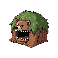 Bear Trap With Teeth  Moss Covered — free pixel art sprite from Runner Obstacles