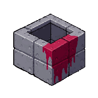 Concrete Barrier  Blood Spattered — free pixel art sprite from Runner Obstacles