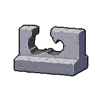 Concrete Barrier  Broken Half Cracked — free pixel art sprite from Runner Obstacles
