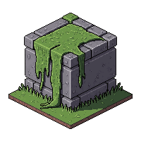 Concrete Barrier  Vine Overgrown — free pixel art sprite from Runner Obstacles