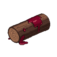 fallen log  blood spattered