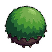 rolling spiked ball  moss covered