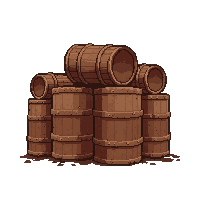 stack of barrels  ancient weathered