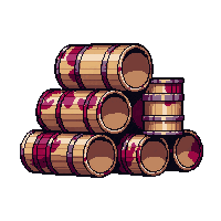stack of barrels  blood spattered