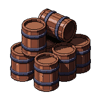 stack of barrels  broken half cracked