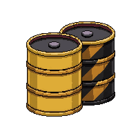 stack of barrels  danger striped yellow and black