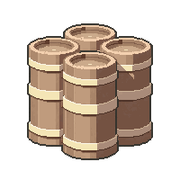 stack of barrels  newly built clean