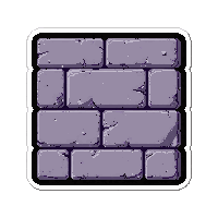 Stone Wall Block  Graffiti Tagged — free pixel art sprite from the Runner Obstacles collection, transparent PNG