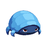 crab hermit shell  arctic ice blue