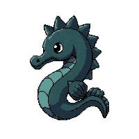 Seahorse Tiny Deep Sea Dark — free pixel art sprite from the Runner Ocean Creatures collection, transparent PNG