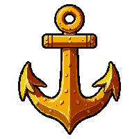 Anchor Rusty Heavy  Gold Leaf Gilded — free pixel art sprite from Runner Ocean Treasures