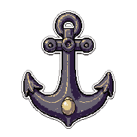 anchor rusty heavy  pearl decorated