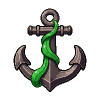 anchor rusty heavy  seaweed draped