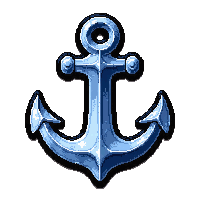 anchor rusty heavy  silver moonlit