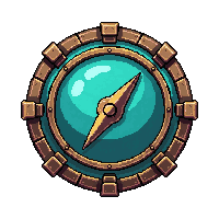 Compass Nautical Brass  Barnacle Encrusted — free pixel art sprite from Runner Ocean Treasures