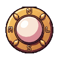 Compass Nautical Brass  Pearl Decorated — free pixel art sprite from Runner Ocean Treasures