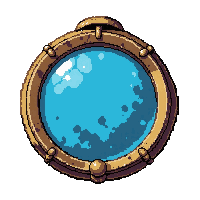 Compass Nautical Brass  Water Damaged Worn — free pixel art sprite from Runner Ocean Treasures