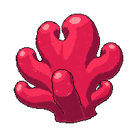 Coral Branch Red  Barnacle Encrusted — free pixel art sprite from Runner Ocean Treasures