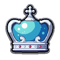 Ocean Crown Tiara Silver Moonlit — free pixel art sprite from the Runner Ocean Treasures collection, transparent PNG