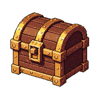 Treasure Chest Sunken Complete And Whole — free pixel art sprite from the Runner Ocean Treasures collection, transparent PNG