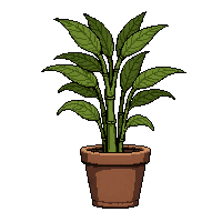 Bamboo Stalk  Potted In Clay Pot — free pixel art sprite from Runner Plants