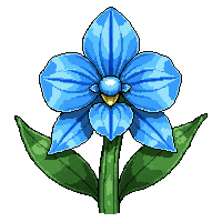 blue orchid  magical glowing