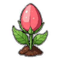 crystal magic flower  growing from soil