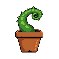 Ivy Vine Tendril Potted In Clay Pot — free pixel art sprite from the Runner Plants collection, transparent PNG