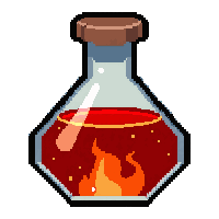 fire red orange  diamond shaped flask