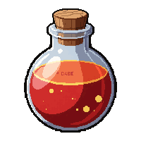 fire red orange  round flask with cork