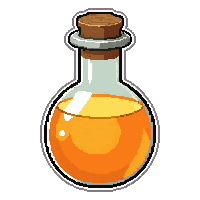 growth orange  round bulb flask