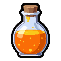 growth orange  round flask with cork