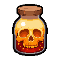 growth orange  skull shaped jar