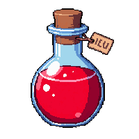 healing red  round bulb flask