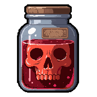healing red  skull shaped jar