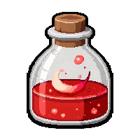 healing red  twisted spiral bottle