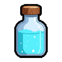 ice pale blue  mushroom shaped bottle