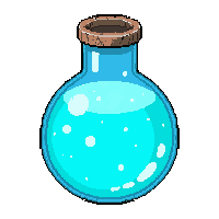 ice pale blue  round bulb flask