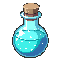 ice pale blue  round flask with cork