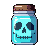 ice pale blue  skull shaped jar