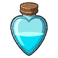 invisibility cyan  heart shaped vial