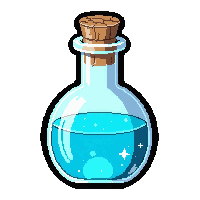 invisibility cyan  round flask with cork