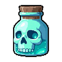 invisibility cyan  skull shaped jar