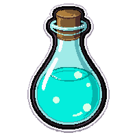 invisibility cyan  teardrop pendant vial