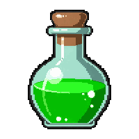poison green  diamond shaped flask
