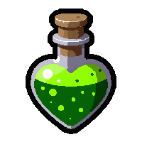 poison green  heart shaped vial