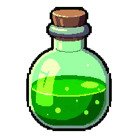 poison green  round bulb flask