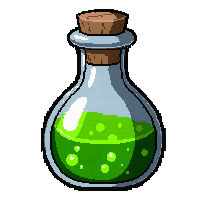 poison green  teardrop pendant vial